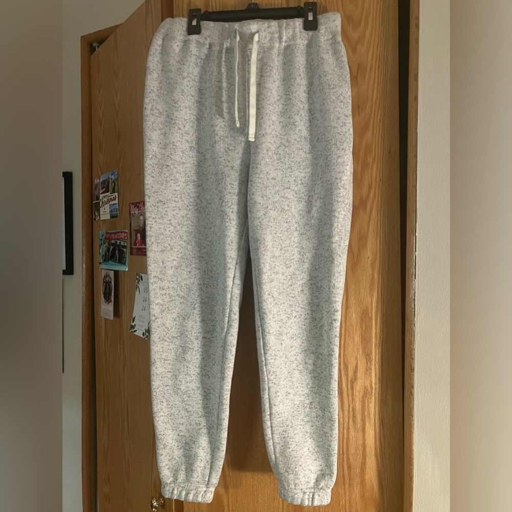$62 Thread + Supply THICK gray marled heathered soft jogger sweatpants Sz Small